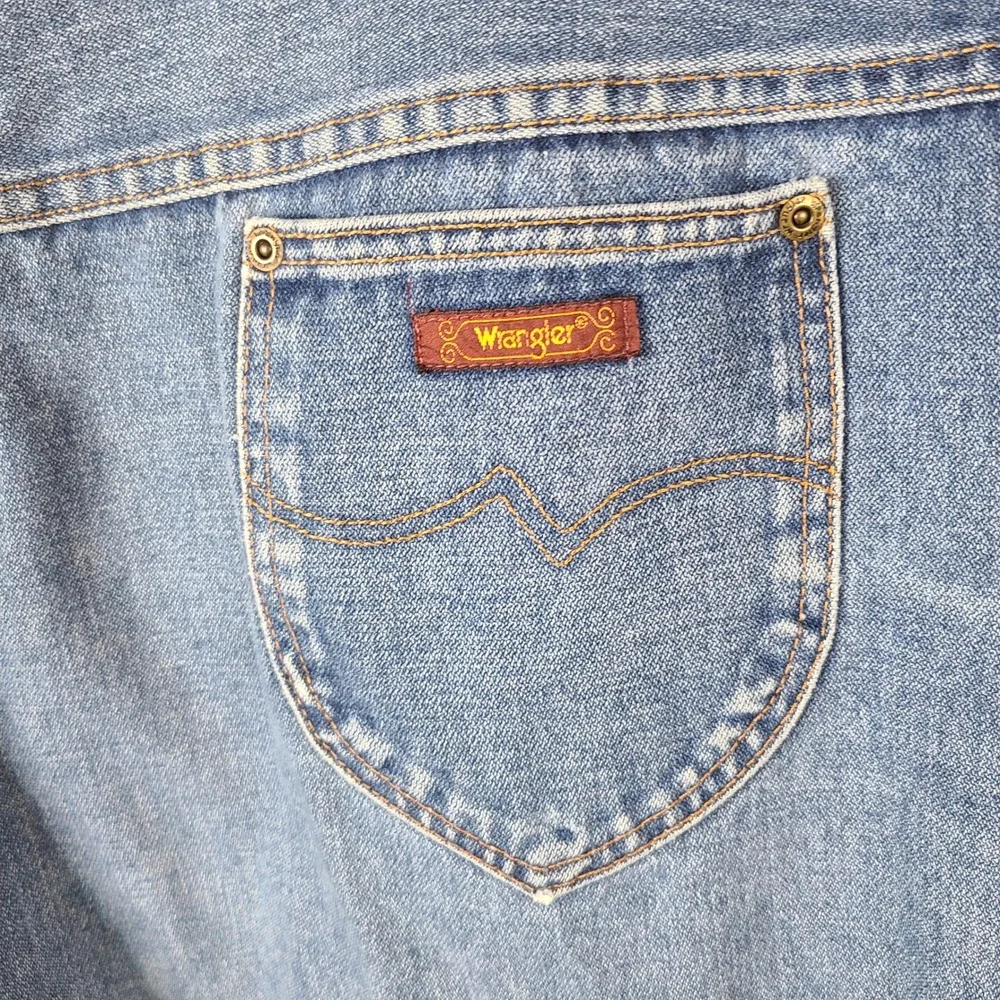 Vintage Wrangler Jeans‎ Womens 42 Blue Denim Western Mom Straight Embroidered